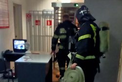 Спасатели потушили условный пожар в батальоне вневедомственной охраны Росгвардии