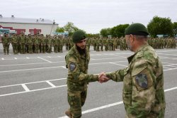 Гудермесский полк Росгвардии отметил 25-летие со дня образования