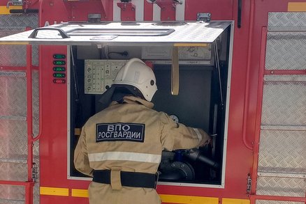 Росгвардия и МЧС провели пожарно-тактическое занятие в Чеченской Республике