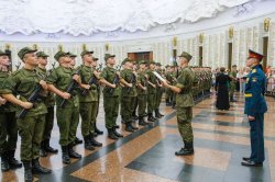 Новобранцы Преображенского полка приняли присягу в Музее Победы Новобранцы Преображенского полка приняли присягу в Музее Победы