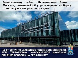 Авиапассажир рейса «Минеральные Воды – Москва», заявивший об угрозе взрыва на борту, стал фигурантом уголовного дела Авиапассажир рейса «Минеральные Воды – Москва», заявивший об угрозе взрыва на борту, стал фигурантом уголовного дела
