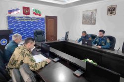 Военнослужащие Росгвардии приняли участие в командно-штабном учении МЧС в Чеченской Республике